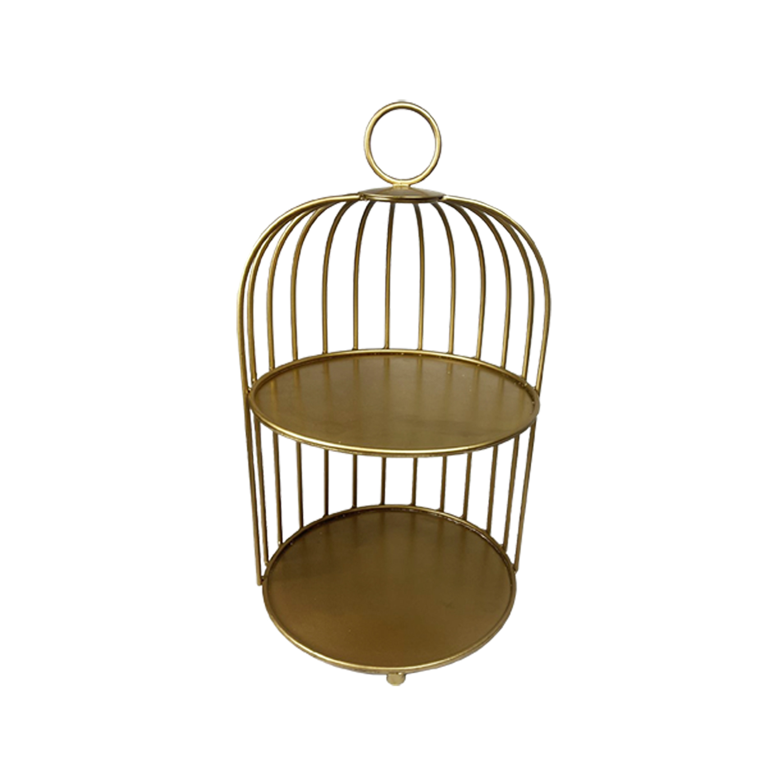 2 Tiered Gold Birdcage Dessert Stand